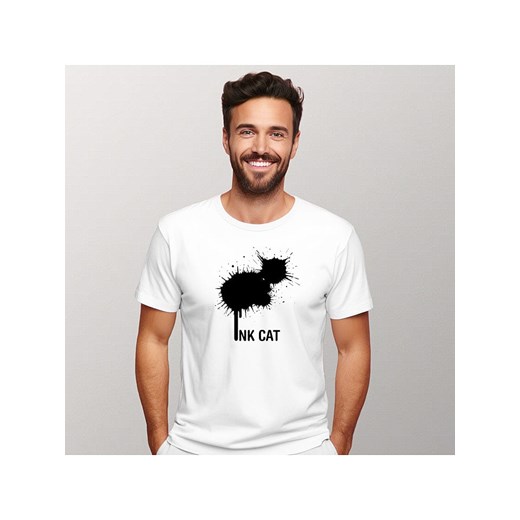 WOOOP Koszulka &quot;Ink cat&quot; w kolorze białym ze sklepu Limango Polska w kategorii T-shirty męskie - zdjęcie 187711026