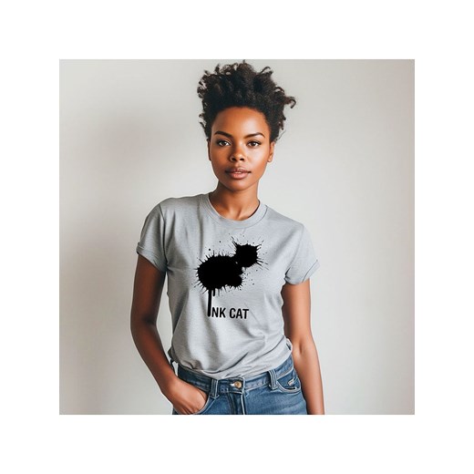 WOOOP Koszulka &quot;Ink cat&quot; w kolorze szarym ze sklepu Limango Polska w kategorii Bluzki damskie - zdjęcie 187711028