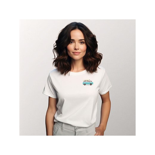 WOOOP Koszulka &quot;Blue van&quot; w kolorze białym ze sklepu Limango Polska w kategorii Bluzki damskie - zdjęcie 187711039