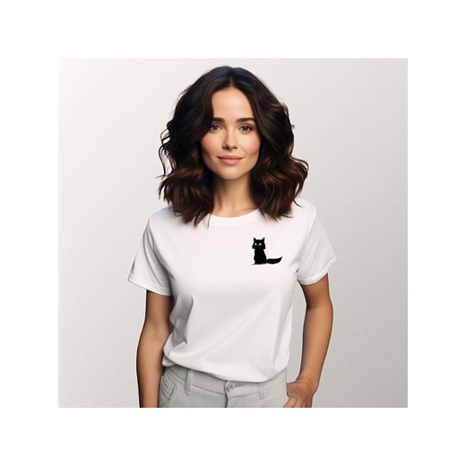 WOOOP Koszulka &quot;Sitting cat&quot; w kolorze białym ze sklepu Limango Polska w kategorii Bluzki damskie - zdjęcie 187711046