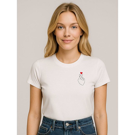 WOOOP Koszulka &quot;K Love Cur&quot; w kolorze białym ze sklepu Limango Polska w kategorii Bluzki damskie - zdjęcie 187711047