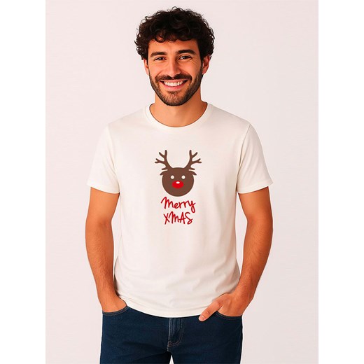 WOOOP Koszulka &quot;Merry Xmas&quot; w kolorze białym ze sklepu Limango Polska w kategorii T-shirty męskie - zdjęcie 187711068