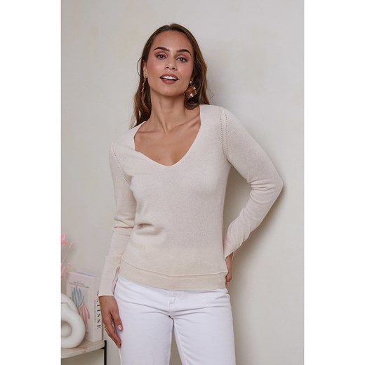 Soft Cashmere Kaszmirowy sweter w kolorze kremowym Soft Cashmere 32 okazja Limango Polska