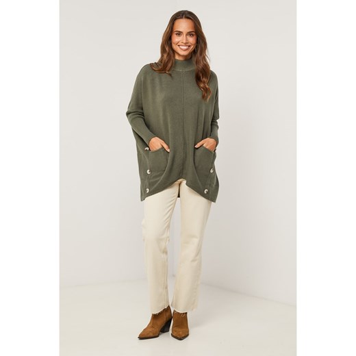 Soft Cashmere Sweter w kolorze khaki ze sklepu Limango Polska w kategorii Swetry damskie - zdjęcie 187711226