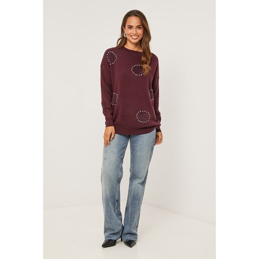 Soft Cashmere Sweter w kolorze bordowym ze sklepu Limango Polska w kategorii Swetry damskie - zdjęcie 187711449