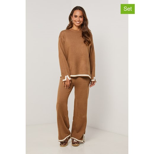 Soft Cashmere 2-częściowy zestaw w kolorze karmelowym ze sklepu Limango Polska w kategorii Swetry damskie - zdjęcie 187711479