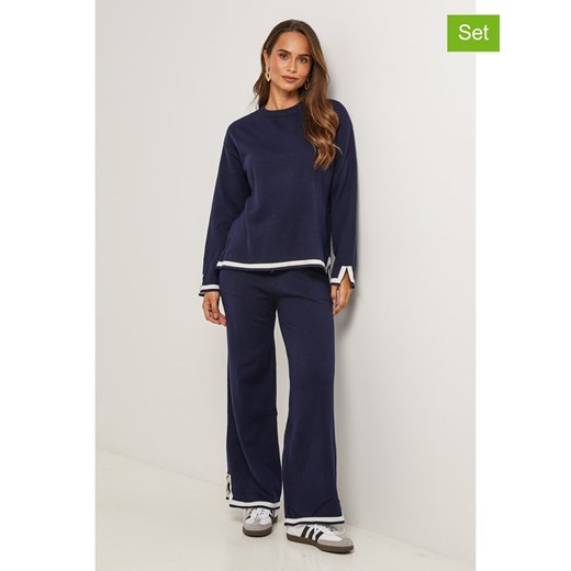 Soft Cashmere 2-częściowy zestaw w kolorze granatowym ze sklepu Limango Polska w kategorii Swetry damskie - zdjęcie 187711489