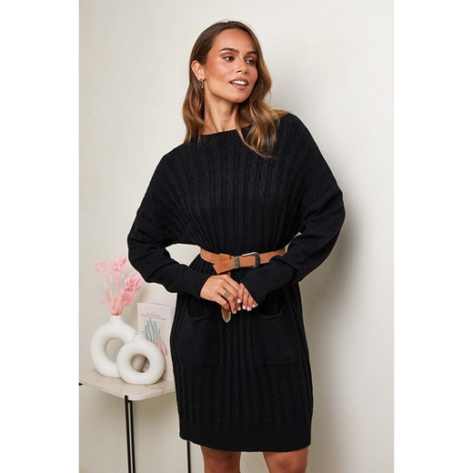 Soft Cashmere Sukienka dzianinowa w kolorze czarnym ze sklepu Limango Polska w kategorii Sukienki - zdjęcie 187711577