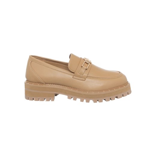 Patrizia Pepe Skórzane mokasyny w kolorze beżowym ze sklepu Limango Polska w kategorii Mokasyny damskie - zdjęcie 187712517
