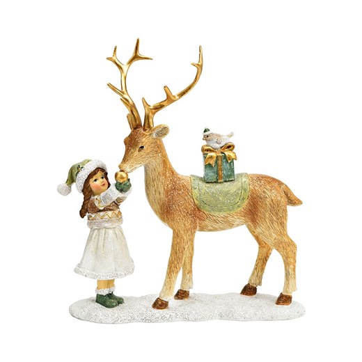 G. Wurm Figurka dekoracyjna &quot;Deer &amp; Children&quot; w kolorze jasnobrązowym - 19 x 21 x 7 cm ze sklepu Limango Polska w kategorii Dekoracje - zdjęcie 187712895