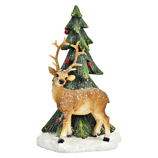 G. Wurm Figurka dekoracyjna &quot;Deer&quot; w kolorze zielono-jasnobrązowym - wys. 20 x Ø 12 cm ze sklepu Limango Polska w kategorii Dekoracje - zdjęcie 187712897