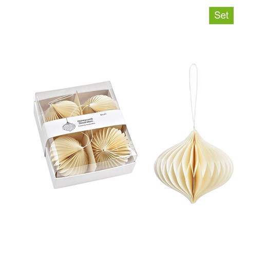 G. Wurm Zawieszki dekoracyjne (4 szt.) w kolorze białym - Ø 9 cm ze sklepu Limango Polska w kategorii Dekoracje bożonarodzeniowe - zdjęcie 187712949