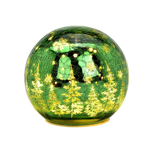 G. Wurm Dekoracja LED &quot;Crackle&quot; w kolorze zielonym - wys. 13 x Ø 15 cm ze sklepu Limango Polska w kategorii Oświetlenie - zdjęcie 187712967