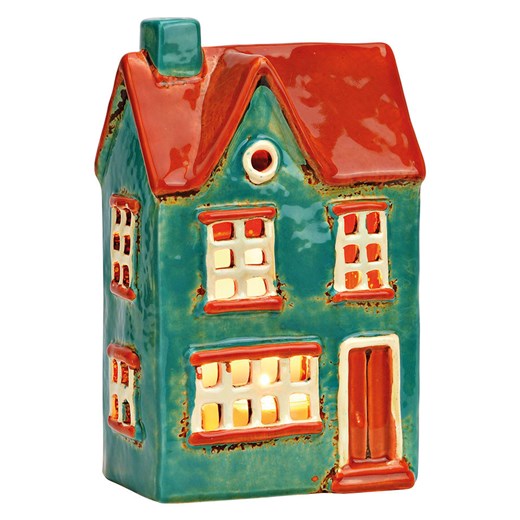 G. Wurm Świecznik &quot;House&quot; w kolorze zielono-czerwonym - 12 x 19 x 8 cm ze sklepu Limango Polska w kategorii Świeczniki - zdjęcie 187712978