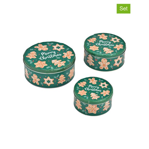 G. Wurm Pojemniki (3 szt.) &quot;Merry Christmas&quot; w kolorze zielono-jasnobrązowym ze sklepu Limango Polska w kategorii Akcesoria i przechowywanie - zdjęcie 187713047