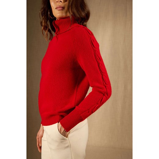 Perfect Cashmere Kaszmirowy golf &quot;Albany&quot; w kolorze czerwonym Perfect Cashmere S okazyjna cena Limango Polska