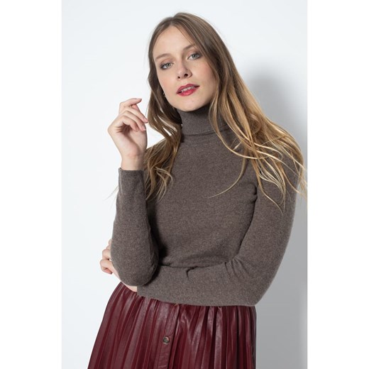 Perfect Cashmere Kaszmirowy golf &quot;Ashley&quot; w kolorze szarobrązowym ze sklepu Limango Polska w kategorii Swetry damskie - zdjęcie 187718949