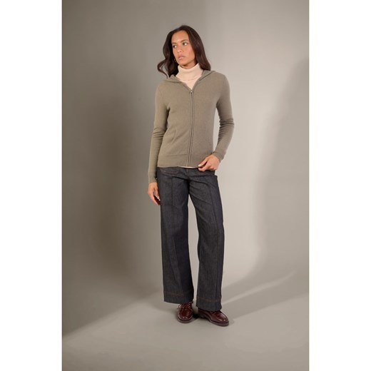 Perfect Cashmere Kaszmirowy kardigan w kolorze khaki ze sklepu Limango Polska w kategorii Swetry damskie - zdjęcie 187719049