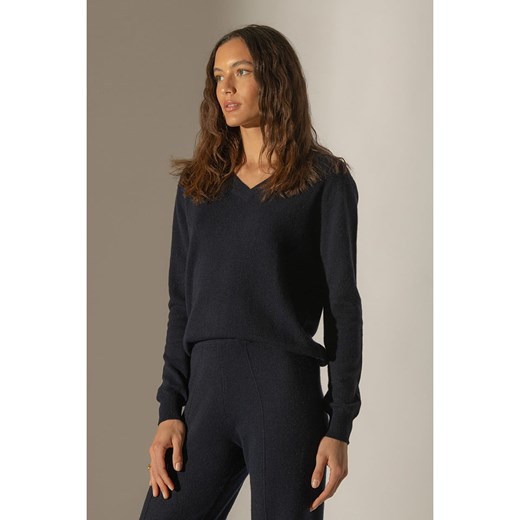 Perfect Cashmere Kaszmirowy sweter &quot;Kalie&quot; w kolorze granatowym ze sklepu Limango Polska w kategorii Swetry damskie - zdjęcie 187719139