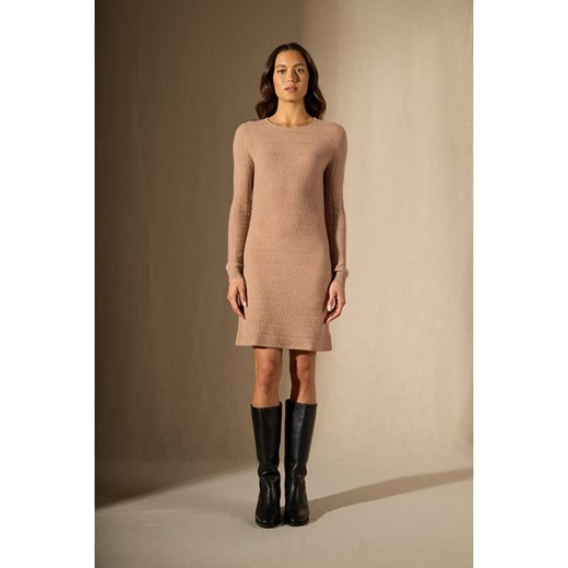 Perfect Cashmere Kaszmirowa sukienka w kolorze beżowym ze sklepu Limango Polska w kategorii Sukienki - zdjęcie 187719227