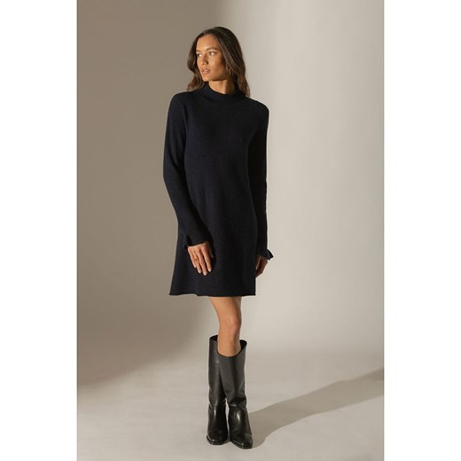 Perfect Cashmere Kaszmirowa sukienka &quot;Lyamia&quot; w kolorze granatowym ze sklepu Limango Polska w kategorii Sukienki - zdjęcie 187719247