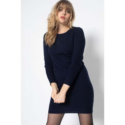 Perfect Cashmere Kaszmirowa sukienka &quot;Molli&quot; w kolorze granatowym ze sklepu Limango Polska w kategorii Sukienki - zdjęcie 187719328