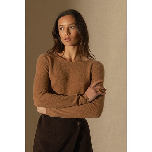 Perfect Cashmere Kaszmirowy sweter &quot;Oprah&quot; w kolorze karmelowym ze sklepu Limango Polska w kategorii Swetry damskie - zdjęcie 187719386