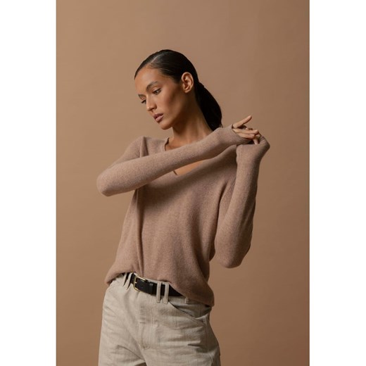 Perfect Cashmere Kaszmirowy sweter w kolorze beżowym ze sklepu Limango Polska w kategorii Swetry damskie - zdjęcie 187719487
