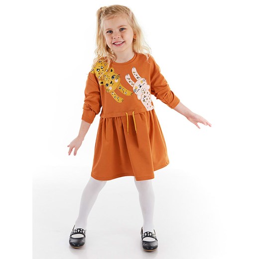 Denokids Sukienka &quot;2 Leos&quot; w kolorze pomarańczowym ze sklepu Limango Polska w kategorii Sukienki dziewczęce - zdjęcie 187721059