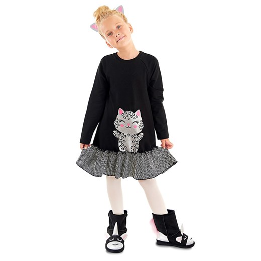 Denokids Sukienka &quot;Silver Leopard&quot; w kolorze czarnym ze sklepu Limango Polska w kategorii Sukienki dziewczęce - zdjęcie 187721366