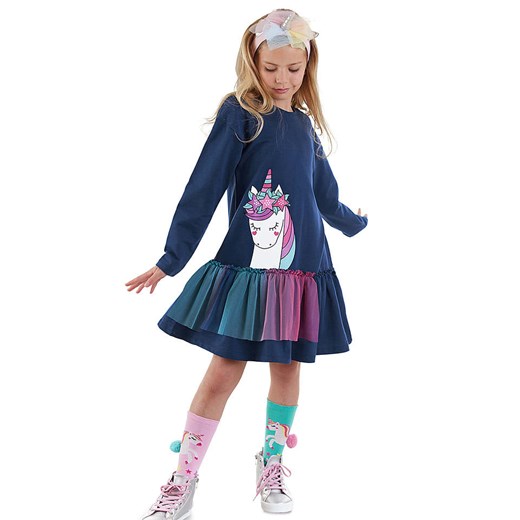 Denokids Sukienka w kolorze granatowym ze sklepu Limango Polska w kategorii Sukienki dziewczęce - zdjęcie 187722096