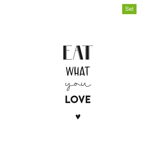 ppd Serwetki (40 szt.) &quot;Eat What You Love&quot; w kolorze biało-czarnym ze sklepu Limango Polska w kategorii Akcesoria kuchenne - zdjęcie 187723866