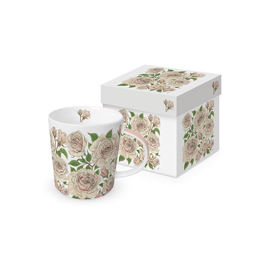 ppd Kubek jumbo &quot;Roses&quot; w kolorze biało-beżowym - 400 ml ze sklepu Limango Polska w kategorii Naczynia - zdjęcie 187723875