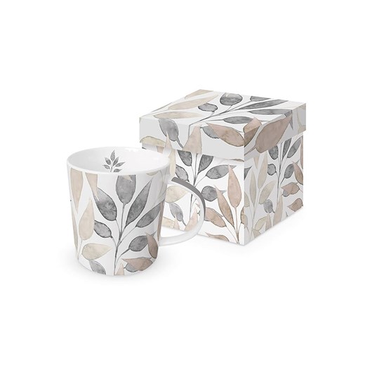 ppd Kubek jumbo &quot;Scandic Leaves&quot; w kolorze szarym - 350 ml ze sklepu Limango Polska w kategorii Naczynia - zdjęcie 187723879