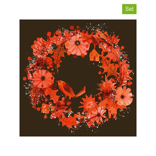 ppd Serwetki (40 szt.) &quot;Autumn Wreath&quot; w kolorze czarno-czerwonym ze sklepu Limango Polska w kategorii Akcesoria kuchenne - zdjęcie 187723907