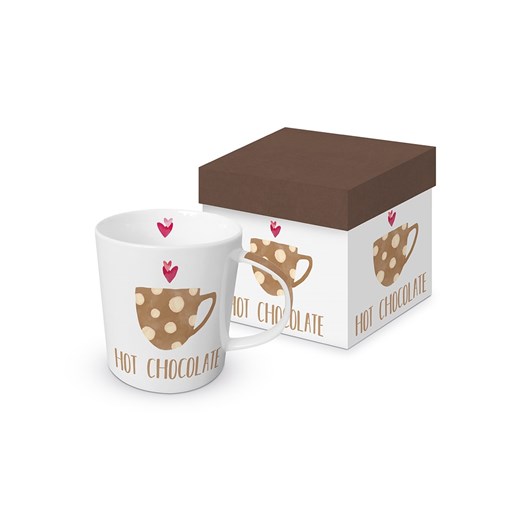ppd Kubek jumbo &quot;Hot chocolate&quot; w kolorze biało-jasnobrązowym - 350 ml ze sklepu Limango Polska w kategorii Naczynia - zdjęcie 187723929