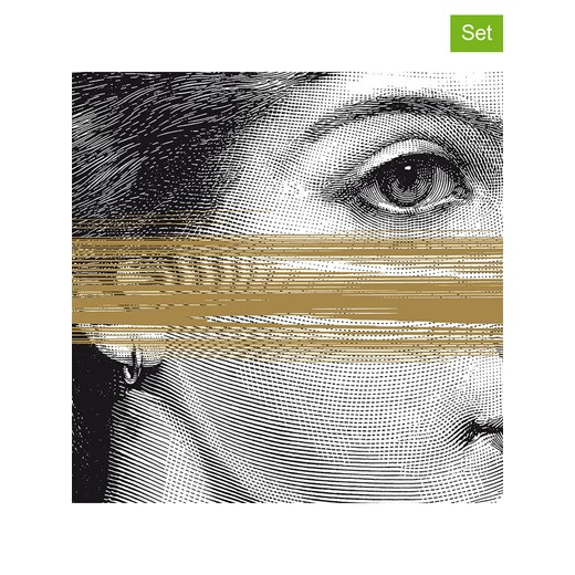 ppd Serwetki (40 szt.) &quot;Golden Eye&quot; w kolorze złoto-czarnym ze sklepu Limango Polska w kategorii Akcesoria kuchenne - zdjęcie 187723999