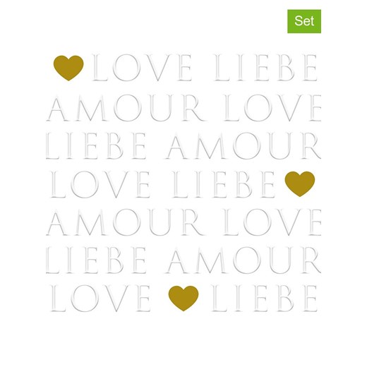 ppd Serwetki (40 szt.) &quot;Love Letters&quot; w kolorze białym ze sklepu Limango Polska w kategorii Akcesoria kuchenne - zdjęcie 187724007