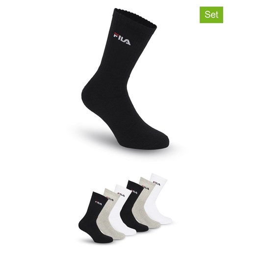 Fila Skarpety (6 par) w kolorze białym, czarnym i szarym do tenisa ze sklepu Limango Polska w kategorii Skarpetki męskie - zdjęcie 187726098