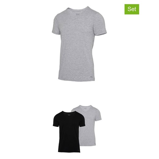 Fila Koszulki (2 szt.) w kolorze czarno-szarym ze sklepu Limango Polska w kategorii T-shirty męskie - zdjęcie 187726329