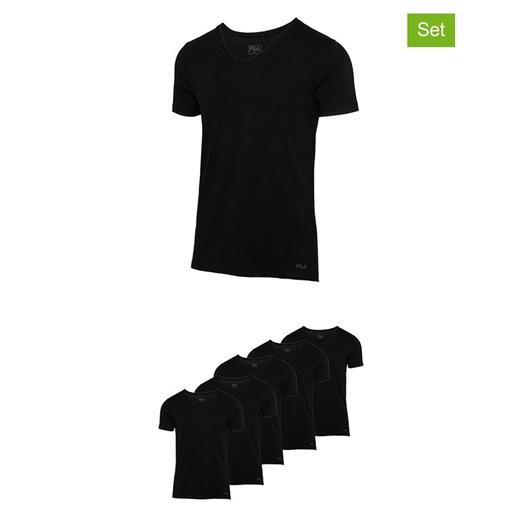 Fila Koszulki (5 szt.) w kolorze czarnym ze sklepu Limango Polska w kategorii T-shirty męskie - zdjęcie 187726378