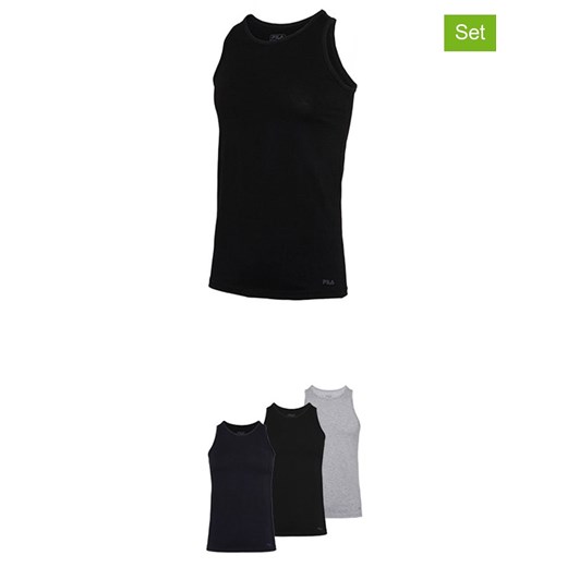 Fila Podkoszulki (3 szt.) w kolorze czarnym, granatowym i szarym ze sklepu Limango Polska w kategorii Podkoszulki męskie - zdjęcie 187726756