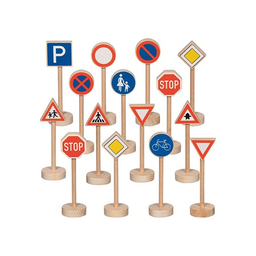 Goki 15-częściowy zestaw znaków drogowych - 3+ ze sklepu Limango Polska w kategorii Zabawki - zdjęcie 187730445