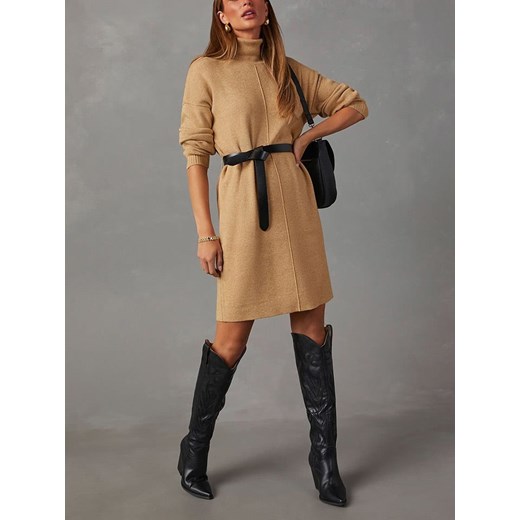 LA Angels Sukienka dzianinowa w kolorze jasnobrązowym ze sklepu Limango Polska w kategorii Sukienki - zdjęcie 187731387
