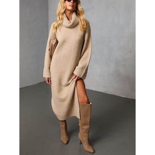 LA Angels Sukienka dzianinowa w kolorze beżowym ze sklepu Limango Polska w kategorii Sukienki - zdjęcie 187732649