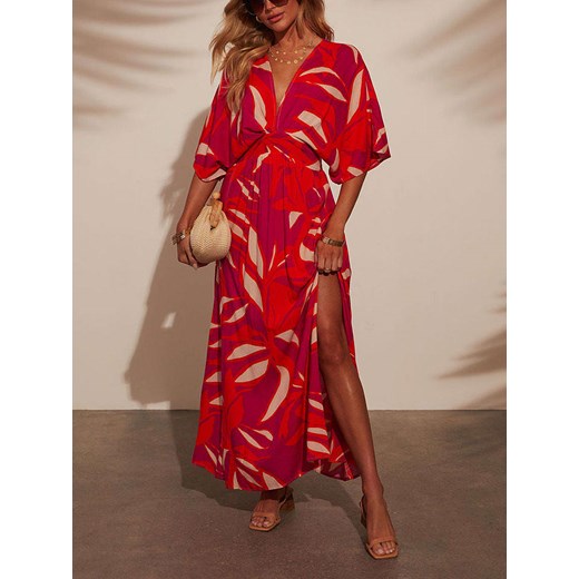 LA Angels Sukienka w kolorze kremowo-fioletowo-czerwonym ze sklepu Limango Polska w kategorii Sukienki - zdjęcie 187734708