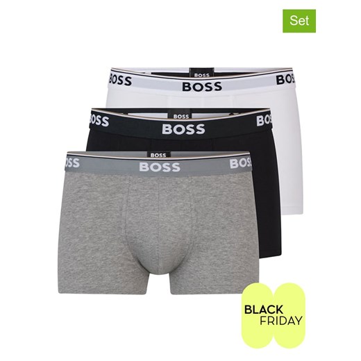 Hugo Boss Bokserki (3 pary) w kolorze szarym, białym i czarnym ze sklepu Limango Polska w kategorii Majtki męskie - zdjęcie 187740887