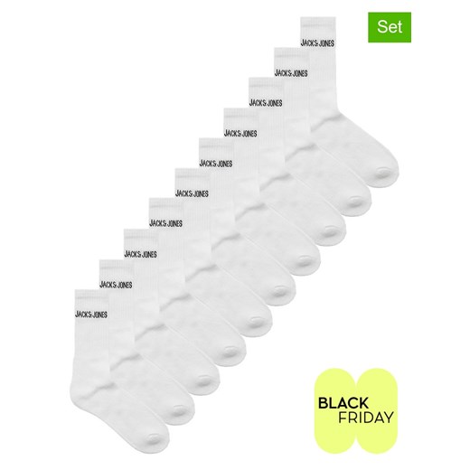 Jack &amp; Jones Skarpety (10 par) w kolorze białym ze sklepu Limango Polska w kategorii Skarpetki męskie - zdjęcie 187741005