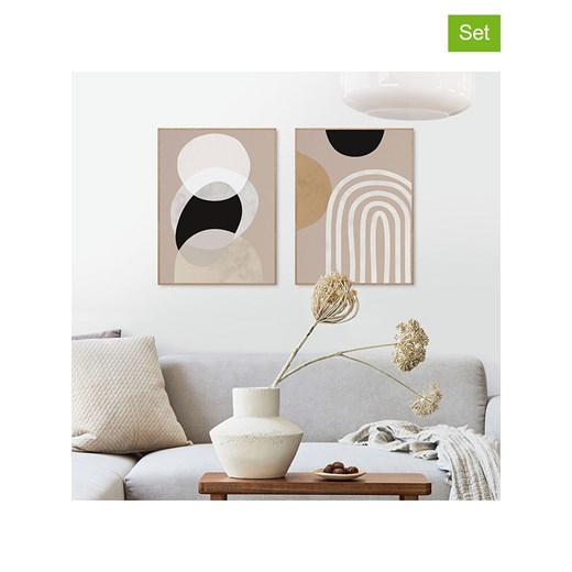 Orangewallz Druki artystyczne (2 szt.) &quot;Soft Organics&quot; w ramce ze sklepu Limango Polska w kategorii Obrazy - zdjęcie 187743077