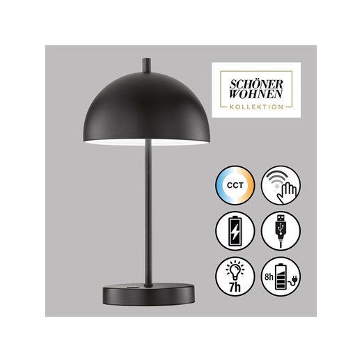 FH Lighting Lampa stołowa LED &quot;Kia&quot; w kolorze czarnym - wys. 35 x Ø 18 cm ze sklepu Limango Polska w kategorii Oświetlenie - zdjęcie 187743668